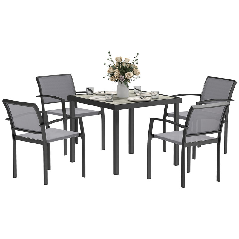 Square 5 - Piece 4 - People 87Cm L Outdoor Table Set