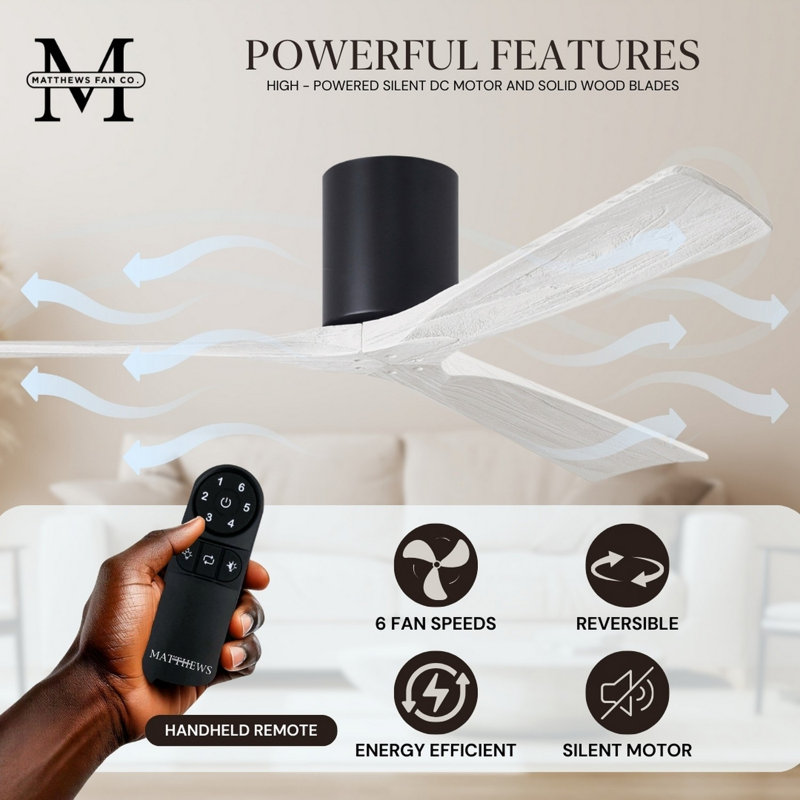 Irene Ceiling Fan, Matte Black, Matte White, 72"