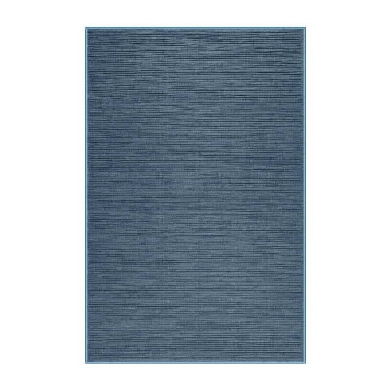 Machine Washable Solid Blue Area Rug, Rectangle 2' x 3'