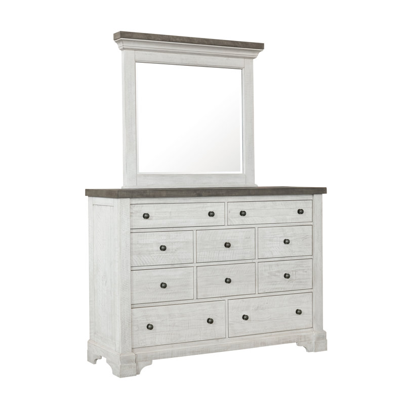 Commode 10 tiroirs avec miroir L gras