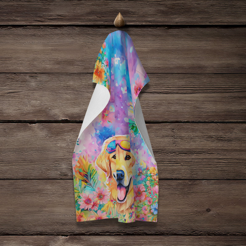 Yellow Labrador Hippie Dawg Kitchen Towel