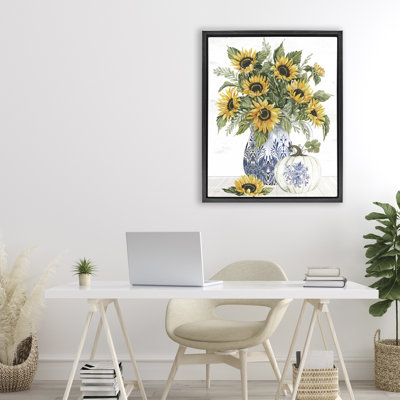 Cadre flottant Imperial Autumn Sunflowers, design par Cindy Jacobs