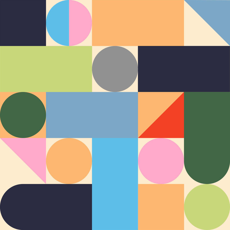 Geometric Figures 1, 31" H x 31" W, Wrapped Canvas
