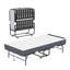 Lit pliant avec tête de lit réglable, lit escamotable en mousse à mémoire de forme pour les personnes de grande taille, lit d'invité portable sur roulettes robuste, lit de camp facile à assembler