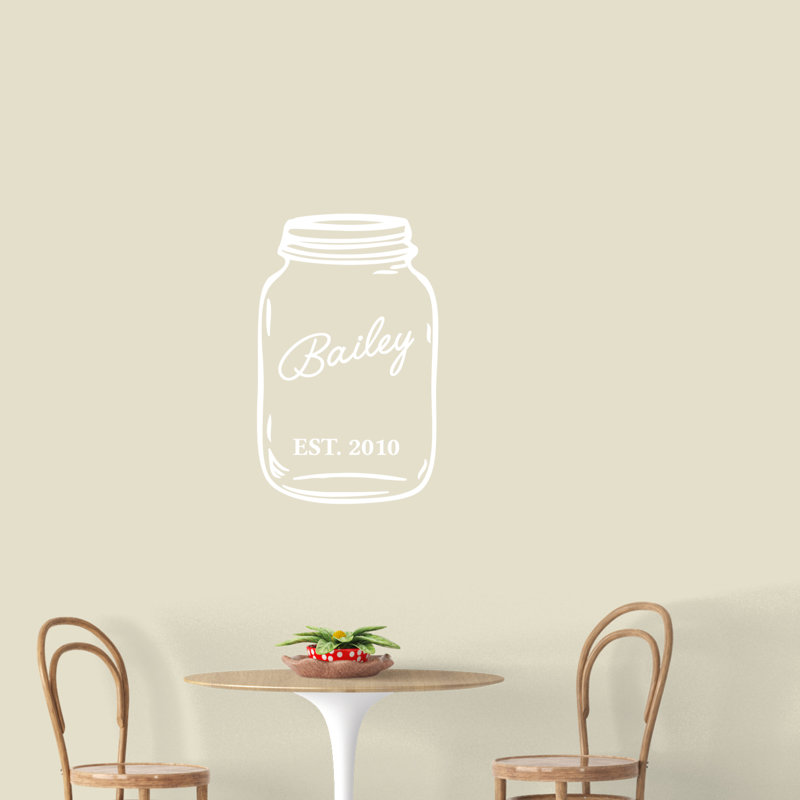 Adhésif décoratif Mason Jar, Blanc, Oui