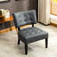 Fauteuil d'appoint en cuir mélangé gris - zone de confort surdimensionnée-1606920673