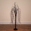 4 pi Arbre de Noël artificiel pré-éclairé en forme de saule noir avec 120 lumières DEL orange et mauves