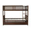 Lit superposé double au-dessus de double avec lit gigogne, échelle, garde-corps, convertible en 2 lits doubles, fabrication en bois d'hévéa, espresso