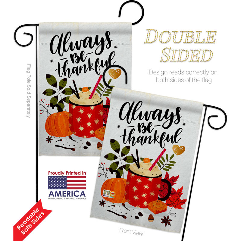 Double Sided 18.5'' H x 13'' W Polyester Thanksgiving Garden Flag