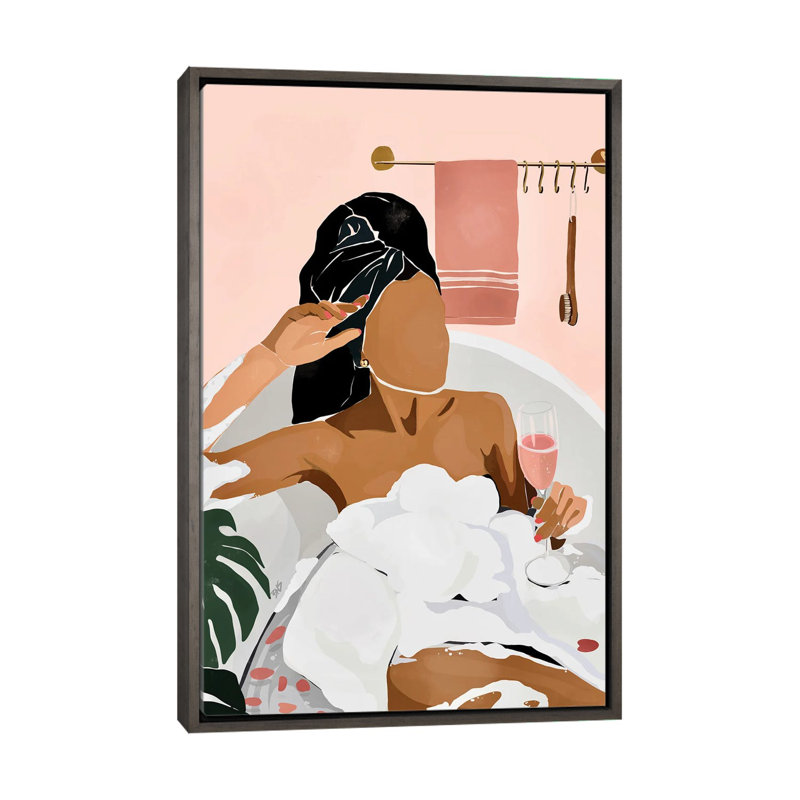 «Unwind» par Bria Nicole - impression d'art graphique, H 40 po x l 26 po x P 1,5 po, Toile encadrée de bois rustique foncé