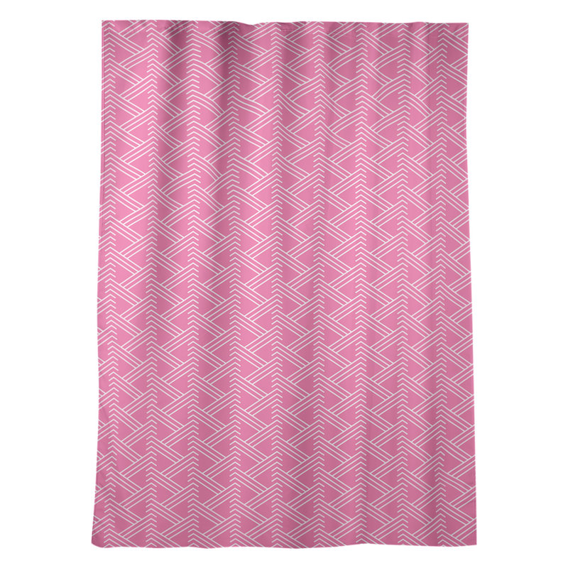 Jordao Room Darkening Curtain Single Panel, Pink/White