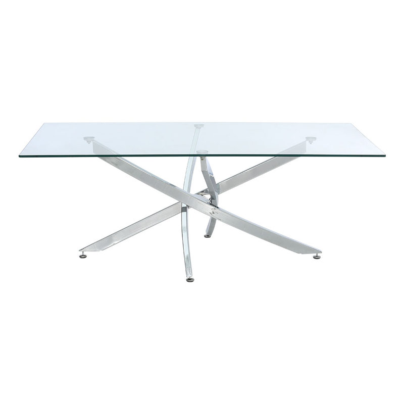 120Cm Wide Clear Glass Top Coffee Table