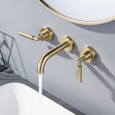 Wall Mounted Optional 2-handle Bathroom Faucet