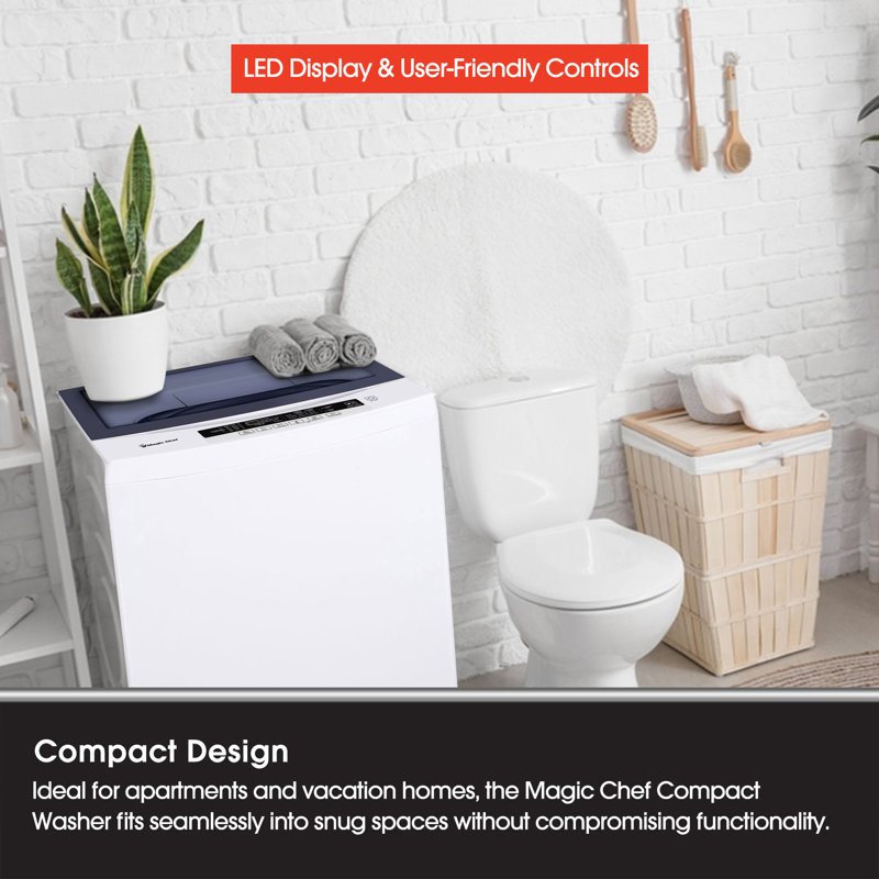 Compact White Stainless Steel Top Load Washer for RVs