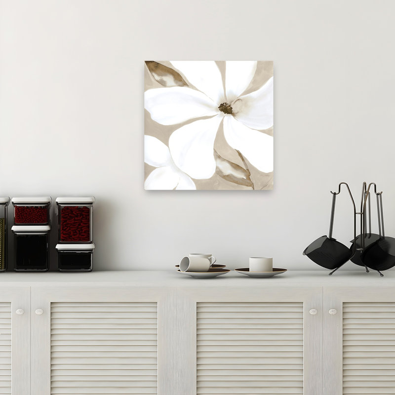 «Soft Summer I Abstract Contemporary Elegant Magnolia Flower Nature», reproduction d'art murale, H 24 po x l 24 po