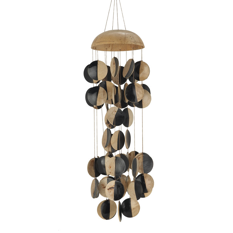 Hemby Stone Plants & Flowers Wind Chime, Black