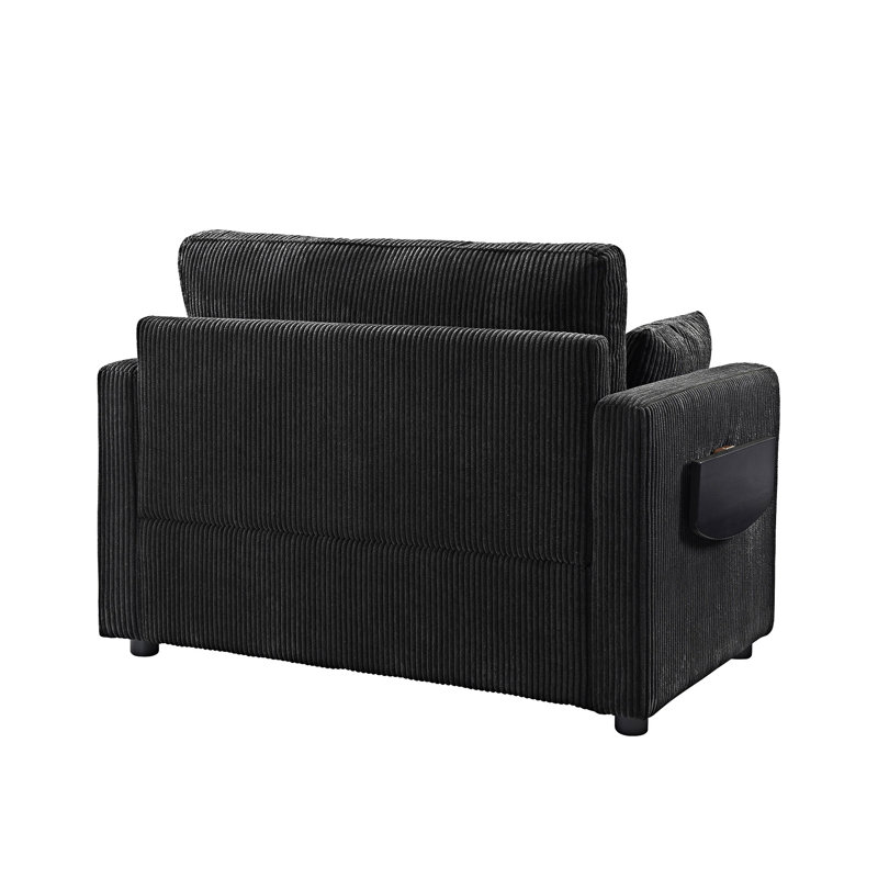 Canapé-lit avec matelas pliable, Noir