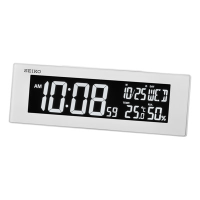 QHL085WLH Digital Alarm Clock, White