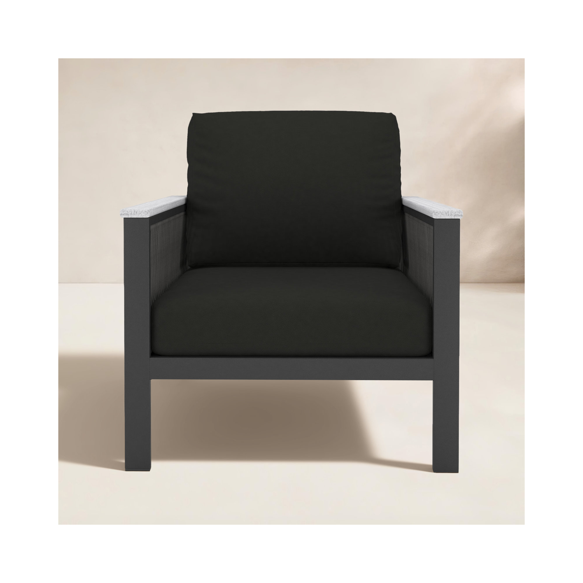 Townsend Patio Chair with Sunbrella® Cushions, Canvas Black Sunbrella® Canvas