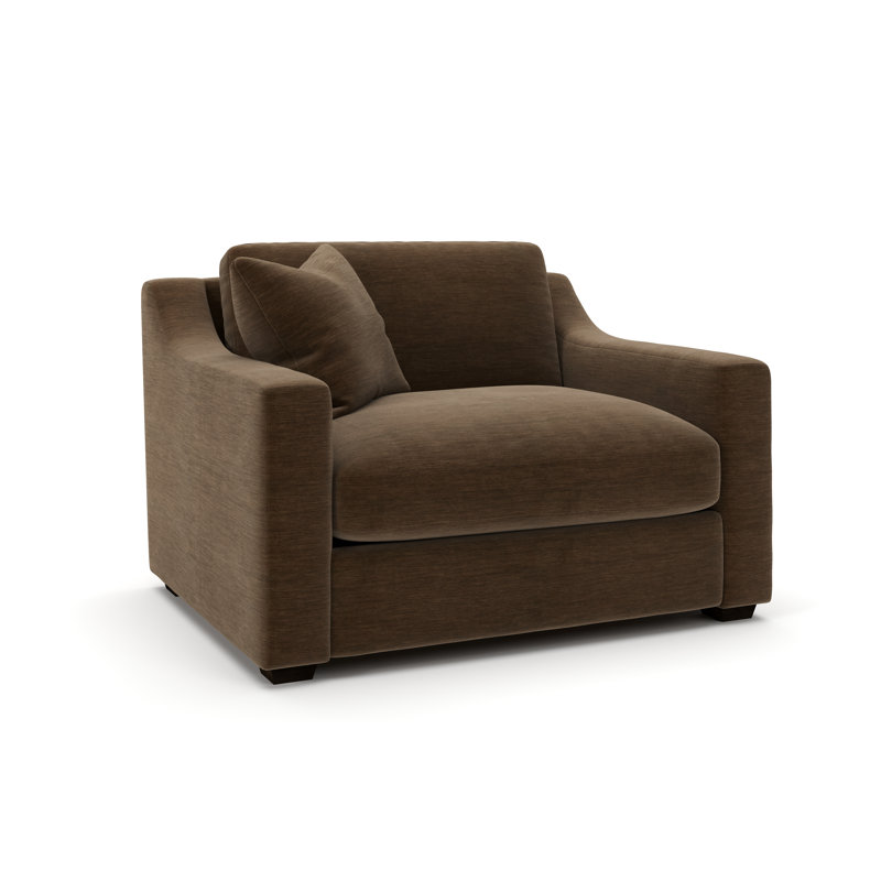 Fauteuil Rhodes, Velours performance écorce délavé Nave
