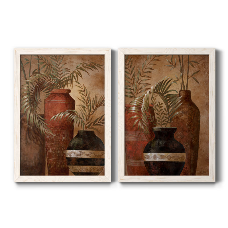 Exotic Holiday I - 2 pièces, H 24 po x l 36 po x P 1,5 po, Encadré de bois de noyer