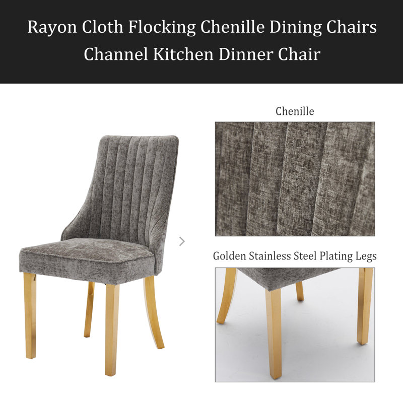 Chaises de salle à manger en rayonne, Gris