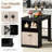 48'' Bar Table w/ Storage Cabinet & Wine Rack Adjustable Shelf Wine Rack