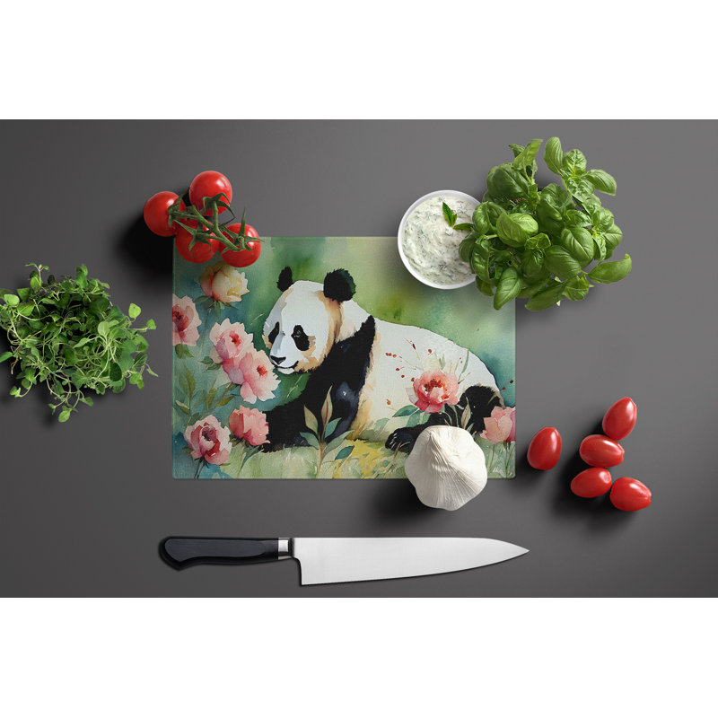 Panda Glass Cutting Board Large