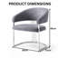 Leather Upholstered Upholstered Back Armchair in Silver