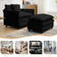 Canapé modulaire modulaire, canapé à assise profonde avec repose-pieds mobile pour le salon, canapé en chenille avec coussins-641284944