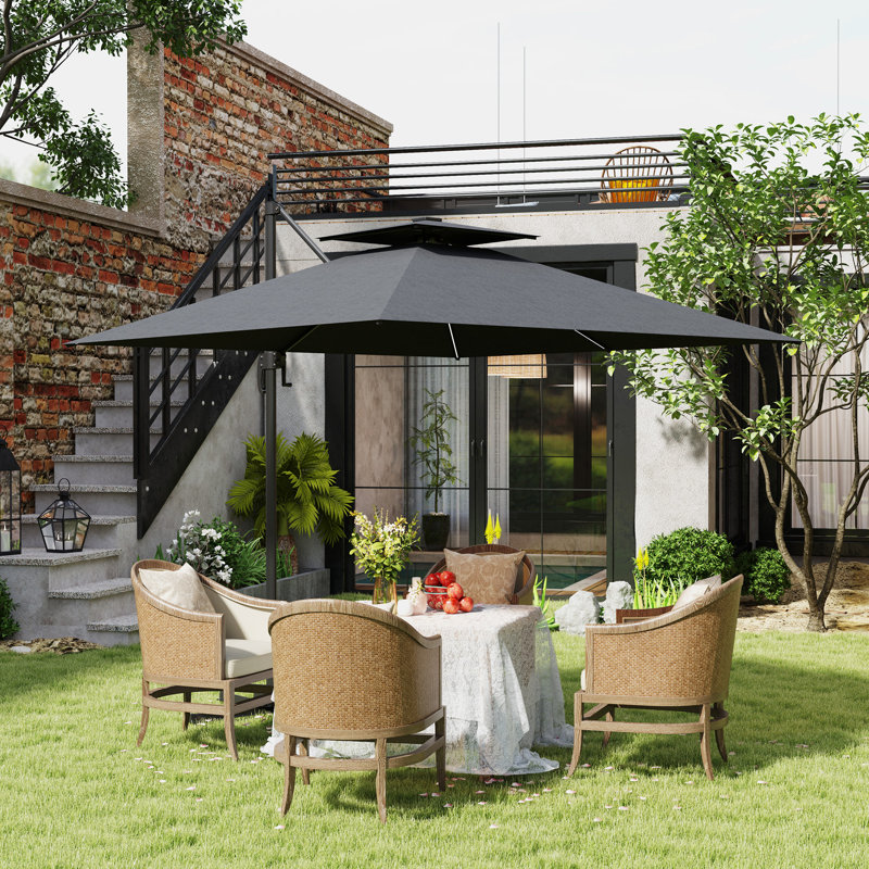 246cm Tilt Market Parasol, Dark Grey