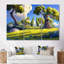 Ensemble d'art mural «The Swaying Cypress Pointillism X - Van Gogh»-462393289-462393291-462393293