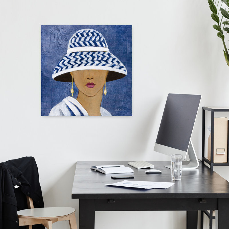 Lady with Hat II, art contemporain, H 18 po x l 18 po