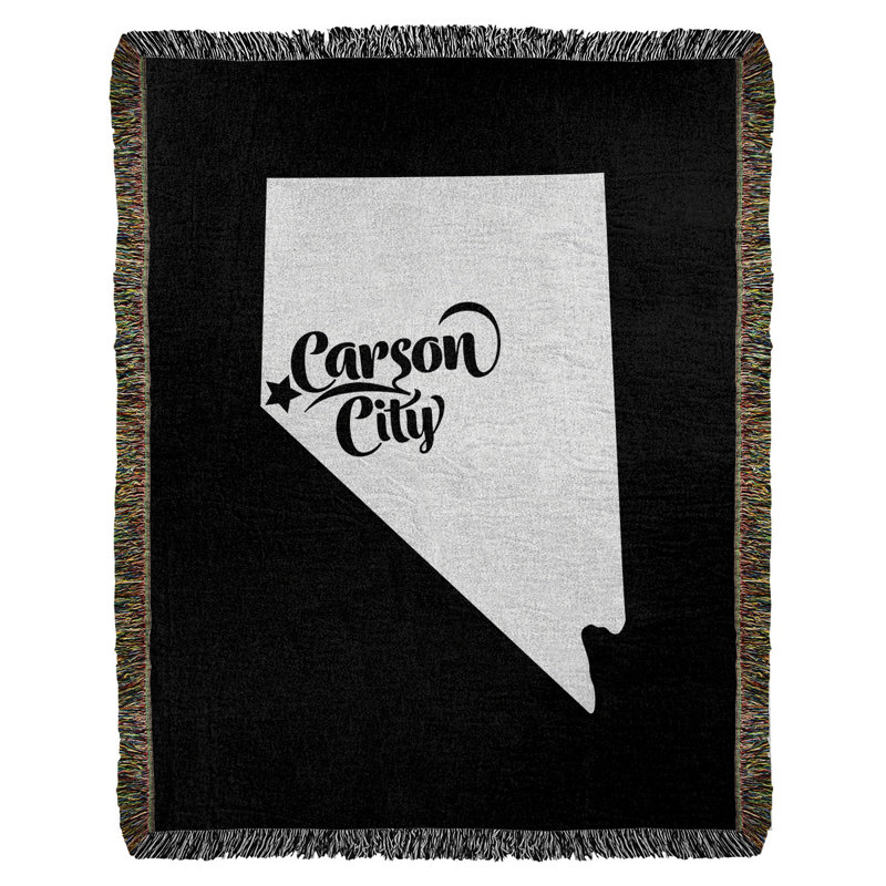 Jeté en coton tissé carson city nevada, l 37 po x L 52 po, Noir