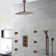 Fontana Reno Ceiling Mount Shower Head Set with 6 Body Massage Shower Jets