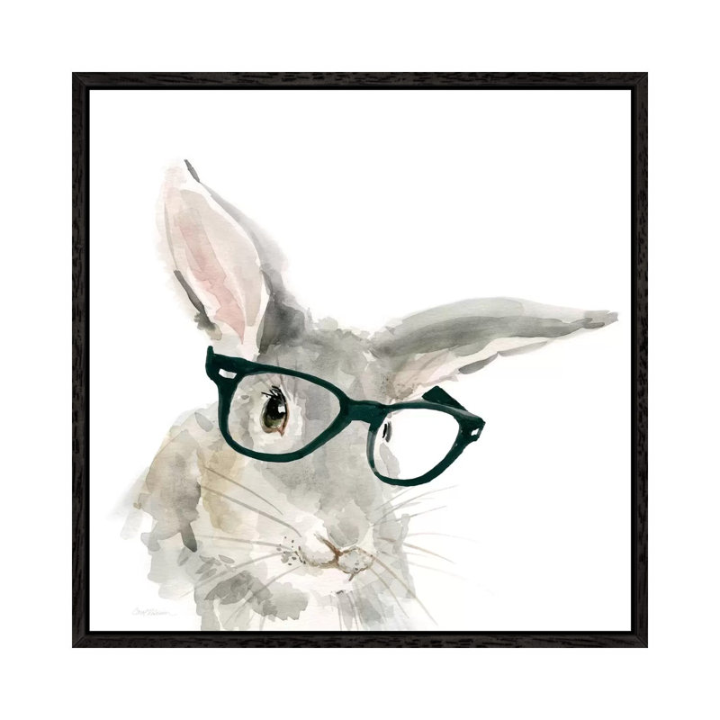Rabbit by Carol Robinson - Painting on Canvas, 66.04 cm H x 66.04 cm W, Black Framed Canvas