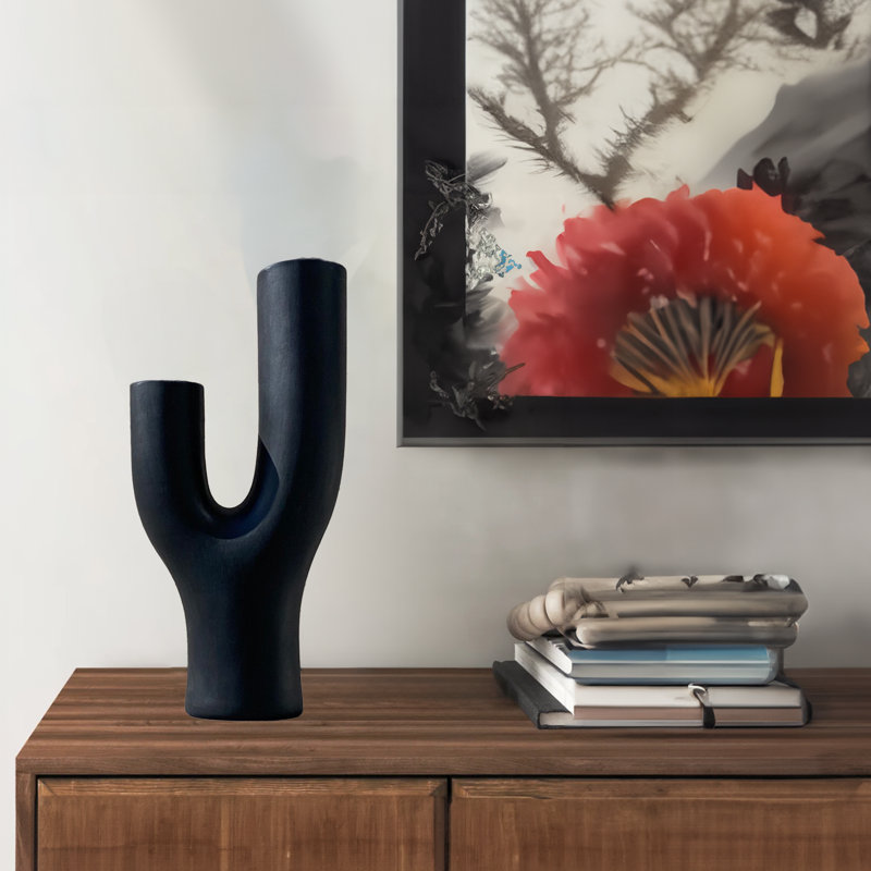Kinzli Ceramic Table Vase, Black
