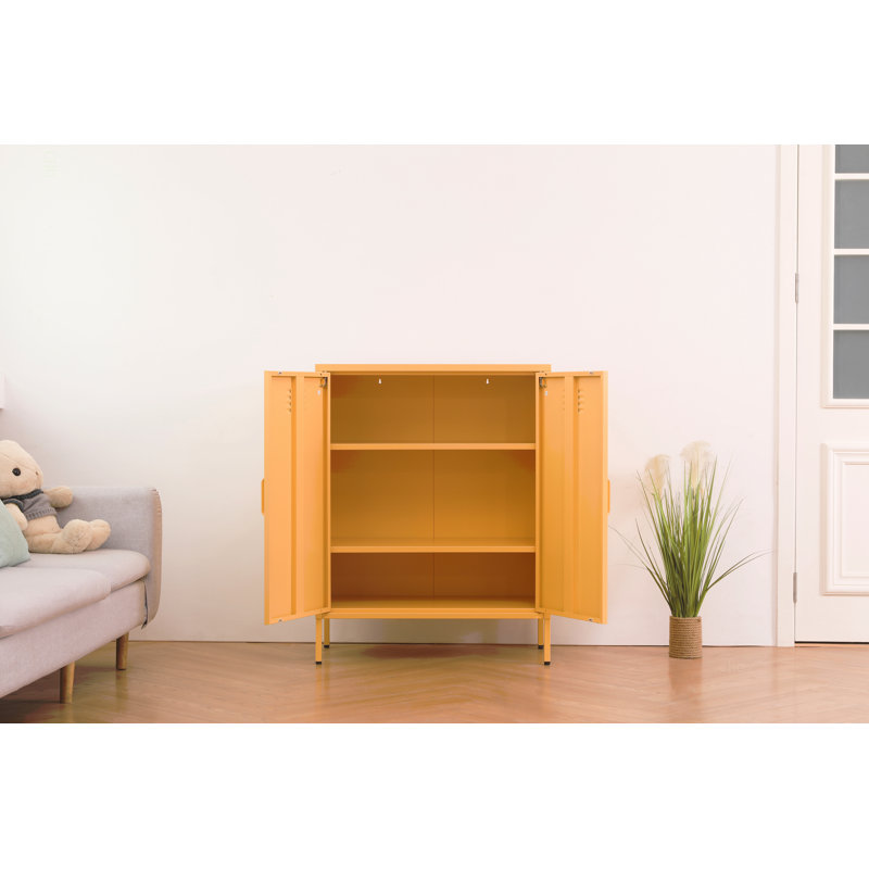 Une armoire de rangement en métal multifonctionnelle, Yellow