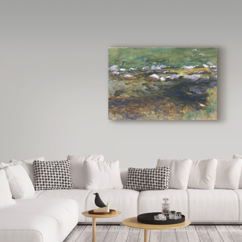 «Brook and Meadow» par John Singer Sargent, reproduction sur toile, H 30 po x l 47 po x P 2 po