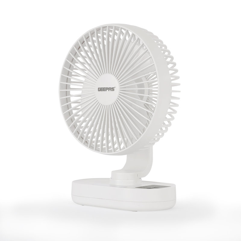 GEEPAS 8-Inch Rechargeable Desk Cooling Device | 3 Speed Silent Operation with Adjustable Head & Foldable Design | USB-C Charging, Up to 9 Hours Runtime | Portable for Table or Floor Use