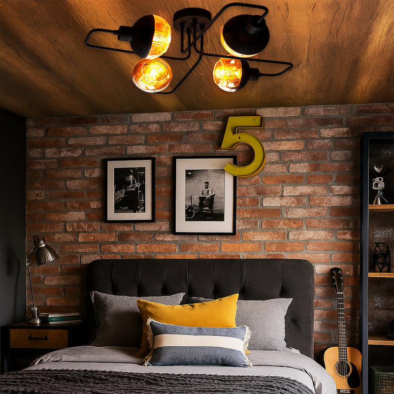 Plafonnier semi-encastré 4 lumières