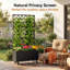 Lit de jardin surélevé en métal avec treillis, boîte à fleurs verrouillable 72 po x 36 po x 16 po - Écran d'intimité pour plantes grimpantes / trous de drainage (assemblage requis)