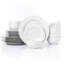 Waterside 24pc White Rim Porcelain Dinner Set