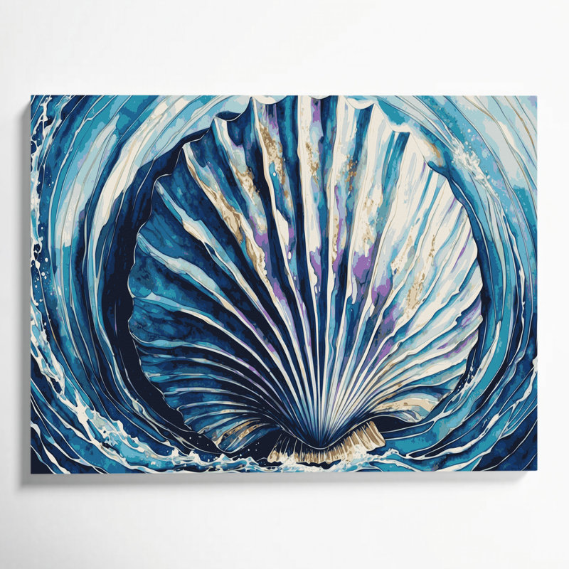 Art mural sur toile bleu Coastal, H 11 po x l 14 po