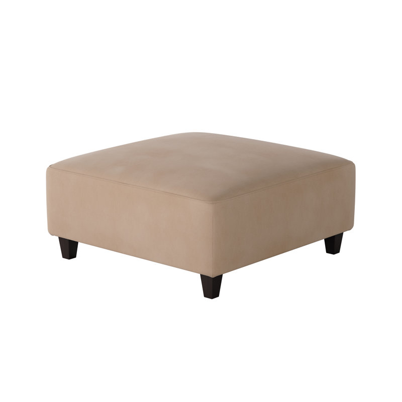 Aurora Upholstered Ottoman, Bella Blush Polyester