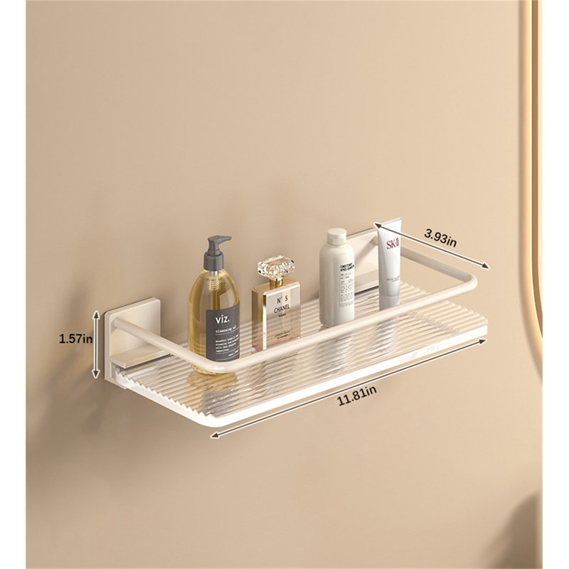 Tablette murale crème blanche, H 3,93 po x l 11,81 po x P 1,57 po
