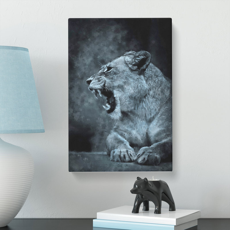 Fierce Lioness - Wrapped Canvas, 50cm H x 35cm W x 3cm D