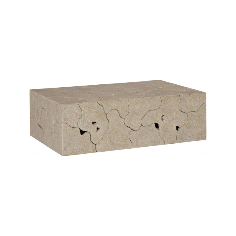 Teak Slice Coffee Table, Rectangle, Oat Finish
