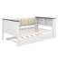 Lit de jour simple en bois avec tablettes de rangement, structure de lit de jour avec dossier rembourré, port USB et lit gigogne pour enfants, adolescents, adultes-439717026