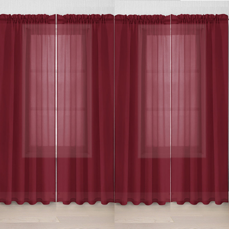Milania Sheer Curtain, Dark Red